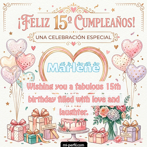 Feliz Cumpleaños XV Años Marlene