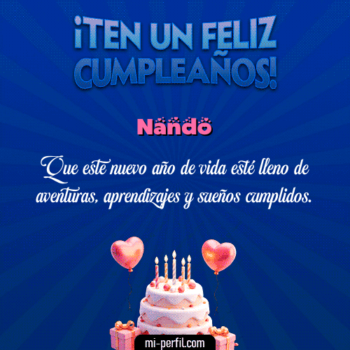 Te un Feliz Cumpleaños Nando
