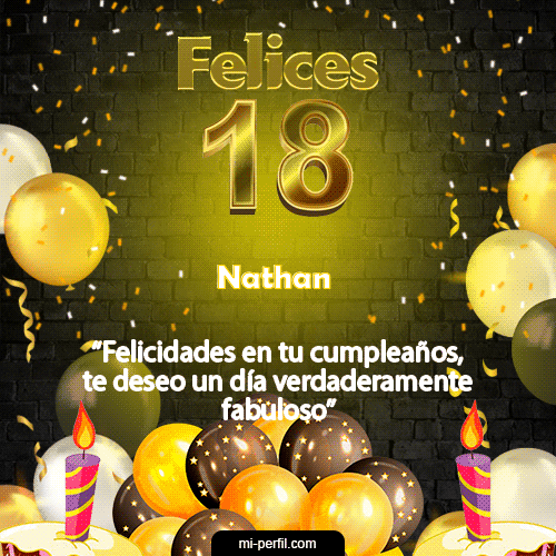 Felicidades en tu cumpleaños, te deseo un día verdaderamente fabuloso Nathan