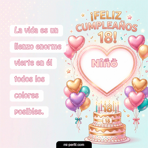 Feliz Cumpleaños 18 Niño