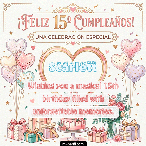 Feliz Cumpleaños XV Años Scarlett