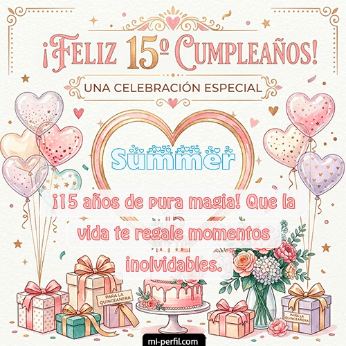Feliz Cumpleaños XV Años Summer