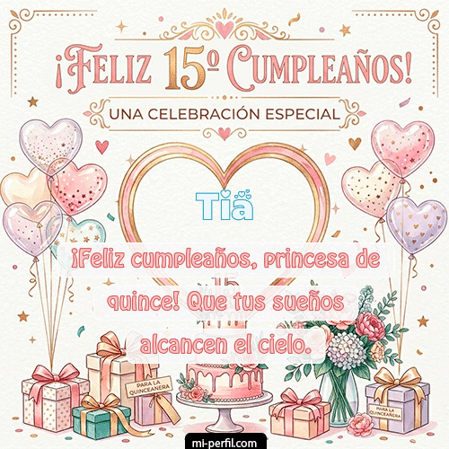 Feliz Cumpleaños XV Años Tia