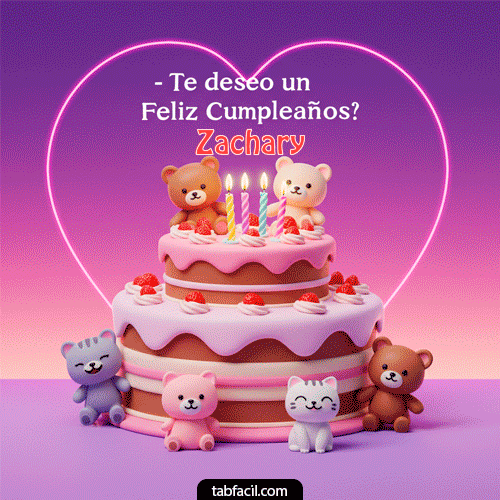 Deseo un feliz cumpleaños Zachary