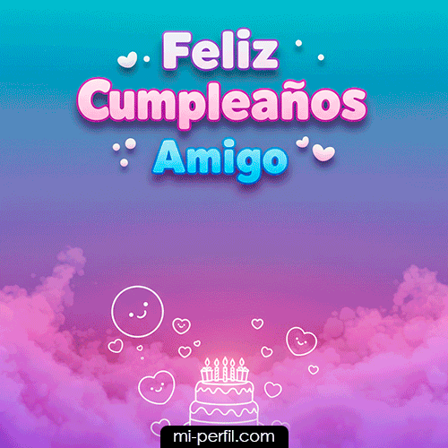Plantilla Gif Feliz Cumpleaños Amigo