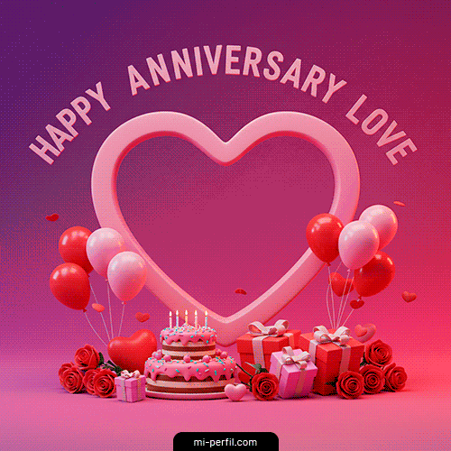 Plantilla Gif Happy Anniversary Love